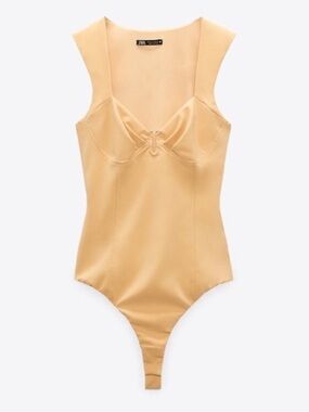 ZARA Butter Yellow Bodysuit Size L